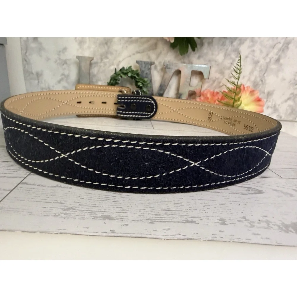 Vintage JC Penneys Blue Suede Belt 1.5